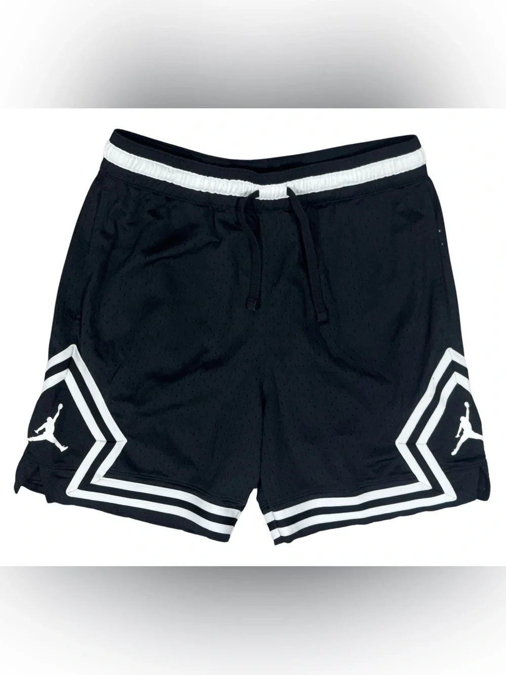 Jordan Black Mesh Athletic Shorts with White Trim